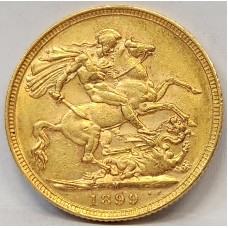 AUSTRALIA 1899 . ONE 1 SOVEREIGN . MELBOURNE . GOLD